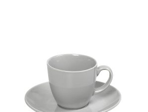 Φλυτζάνι Με Πιατάκι Espresso Stoneware Essentials ESPIEL 90ml OWA101K6 (Χρώμα: Γκρι, Υλικό: Stoneware) – ESPIEL – OWA101K6