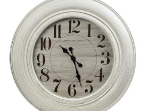 Ρολόι Τοίχου Polyresin Λευκό ESPIEL 76×4,9×76εκ. ROL626 (Υλικό: Polyresin, Χρώμα: Λευκό) – ESPIEL – ROL626